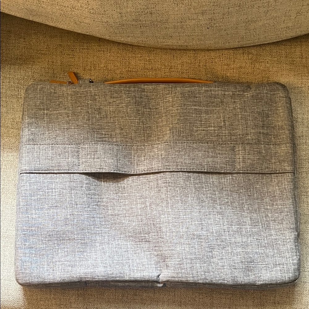 Grey Laptop Messenger Bag with Front Pockets - Picture 2 of 3